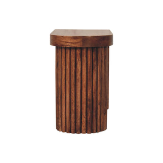 Arch Coffee Table Solid Mango Wood Waterfall Fluted Column Honey Caramel