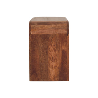 Arch Coffee Table Solid Mango Wood Waterfall Fluted Column Honey Caramel