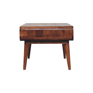 Lasso Coffee Table with Drawer Open Loop Ends Mango Wood Honey Caramel