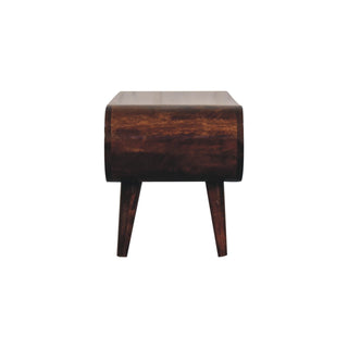 Nero Coffee Table Solid Mango Wood Open Oval Tunnel Frame California Walnut