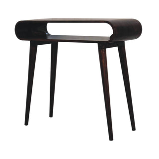 Aura Hallway Console Table California Walnut Open Loop Frame No Drawer