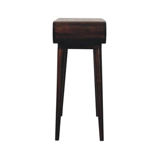 Aura Hallway Console Table California Walnut Open Loop Frame No Drawer