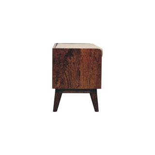 Walden Shoe Bench Solid Mango Wood Mud Linen Seat Pad Open Shelf California Walnut Legs