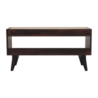Walden Shoe Bench Solid Mango Wood Mud Linen Seat Pad Open Shelf California Walnut Legs