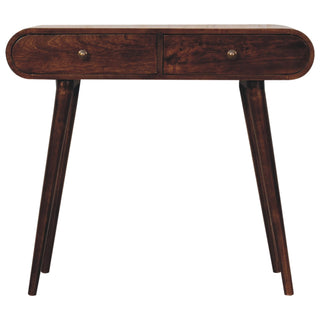 Volta Console Table with Drawers California Walnut Pill-Top Nordic Legs