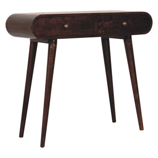 Volta Console Table with Drawers California Walnut Pill-Top Nordic Legs