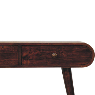 Volta Console Table with Drawers California Walnut Pill-Top Nordic Legs