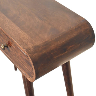 Volta Console Table with Drawers California Walnut Pill-Top Nordic Legs