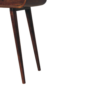 Volta Console Table with Drawers California Walnut Pill-Top Nordic Legs