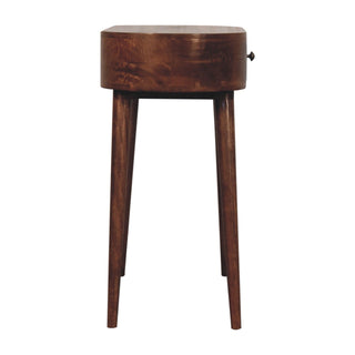 Ovale Small Console Table with Drawer California Walnut Oval Top