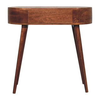 Ovale Small Console Table with Drawer California Walnut Oval Top