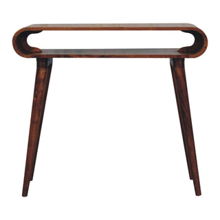 Solara Hallway Console Table Honey Caramel Open Loop Frame Mango Wood