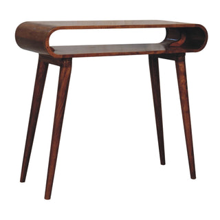 Solara Hallway Console Table Honey Caramel Open Loop Frame Mango Wood
