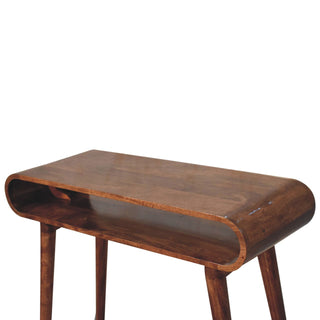 Solara Hallway Console Table Honey Caramel Open Loop Frame Mango Wood