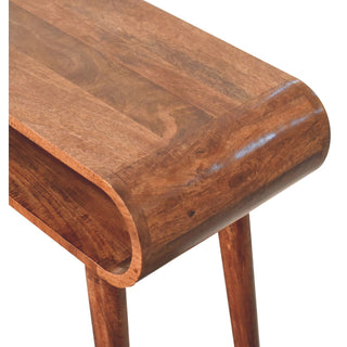 Solara Hallway Console Table Honey Caramel Open Loop Frame Mango Wood