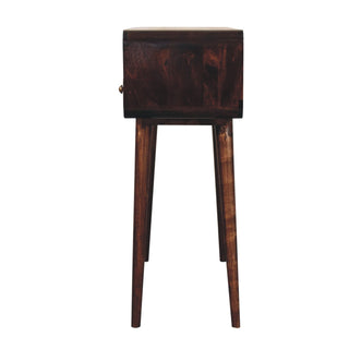 Veldt Console Table with Drawers California Walnut Curved Open Slot