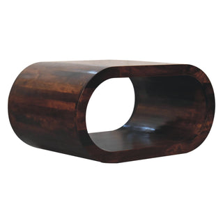 Loop Coffee Table Solid Mango Wood Open Oval Ring Floor Level California Walnut