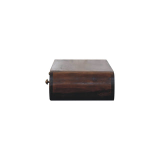 Cleo Wall Mounted Console Table with Drawer Curved California Walnut Mango Wood
