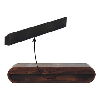 Cleo Wall Mounted Console Table with Drawer Curved California Walnut Mango Wood