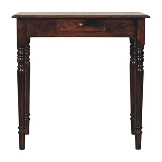 Beaumont Writing Desk Mango Wood California Walnut Carved Fluted Legs