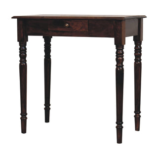 Beaumont Writing Desk Mango Wood California Walnut Carved Fluted Legs