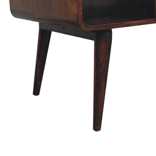 Deco Coffee Table with Drawer Open Loop Ends Mango Wood California Walnut