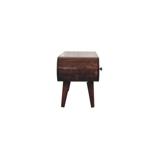 Solène Media Unit Walnut Finish Open Shelf Drawers