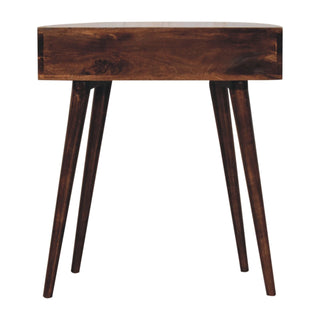 Luna Small Console Table with Drawer California Walnut Demilune Top