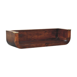 Zeno Wall-Mounted Console Table California Walnut Open Slot Shelf
