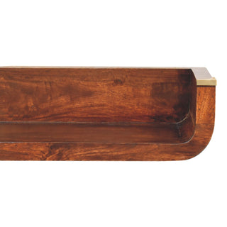 Zeno Wall-Mounted Console Table California Walnut Open Slot Shelf