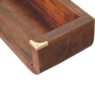 Zeno Wall-Mounted Console Table California Walnut Open Slot Shelf