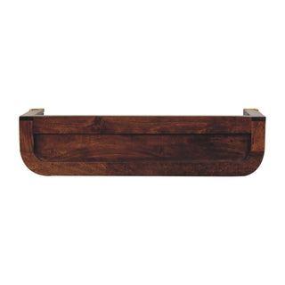 Zeno Wall-Mounted Console Table California Walnut Open Slot Shelf