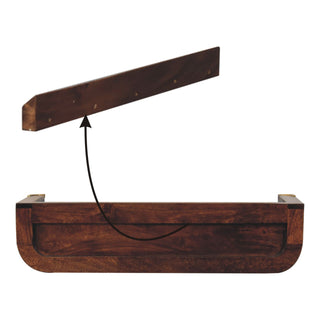 Zeno Wall-Mounted Console Table California Walnut Open Slot Shelf