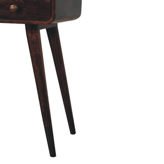 Luma Small Console Table with Drawer California Walnut Curved Frame