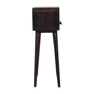 Luma Small Console Table with Drawer California Walnut Curved Frame