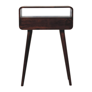 Luma Small Console Table with Drawer California Walnut Curved Frame