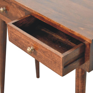 Daven Hallway Console Table with Drawers California Walnut Tapered Legs