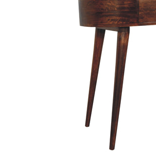 Sorrel Small Console Table with Drawer Honey Caramel Oval Top Mango