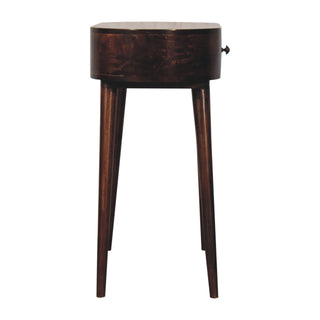 Sorrel Small Console Table with Drawer Honey Caramel Oval Top Mango