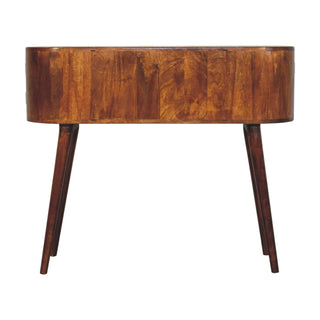 Arbor Console Table with Storage Chestnut Oval Body Side Cabinets Mango