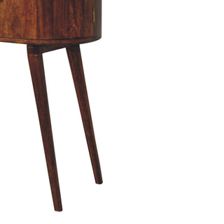 Arbor Console Table with Storage Chestnut Oval Body Side Cabinets Mango