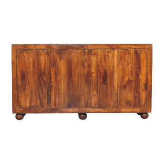 Marlowe Sideboard Cabinet Wave-Textured Chestnut Four-Door