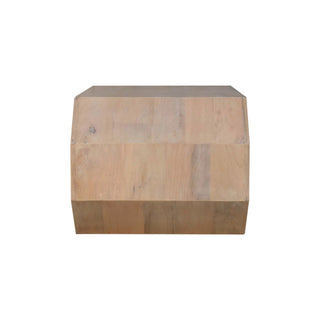 Prism Coffee Table Solid Wood Open Frame Hexagonal Ring Lime Marble Finish