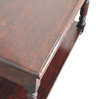 Aldea Hallway Console Table with Drawer Open Shelf Turned Legs Cherry Mango Wood