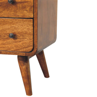 Cove Console Table with Storage Chestnut Curved Frame Open Shelf