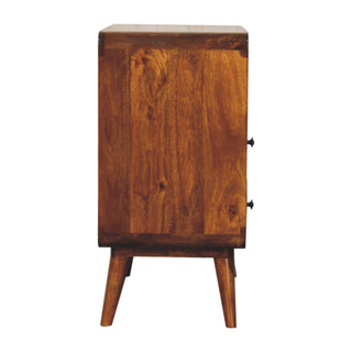 Cove Console Table with Storage Chestnut Curved Frame Open Shelf