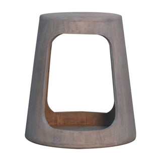 Soren Side Table Hollow Cut-Out Pedestal Acid Wash Mango Wood