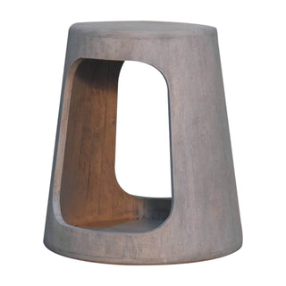 Soren Side Table Hollow Cut-Out Pedestal Acid Wash Mango Wood