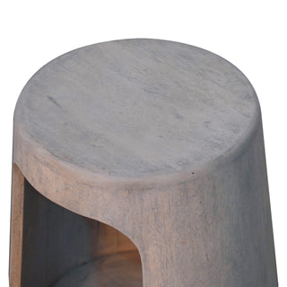 Soren Side Table Hollow Cut-Out Pedestal Acid Wash Mango Wood