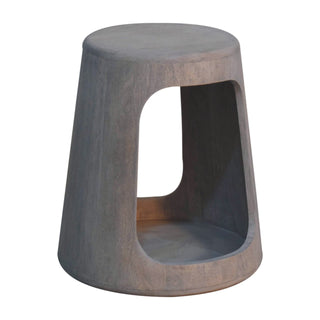 Soren Side Table Hollow Cut-Out Pedestal Acid Wash Mango Wood